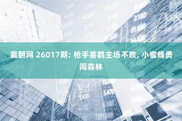 赢翻网 26017期: 枪手喜鹊主场不败, 小蜜蜂勇闯森林